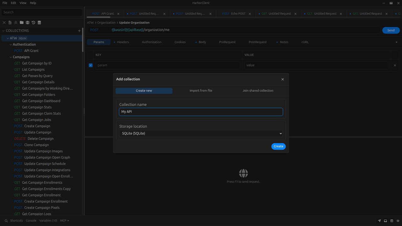 Add collection: Create new