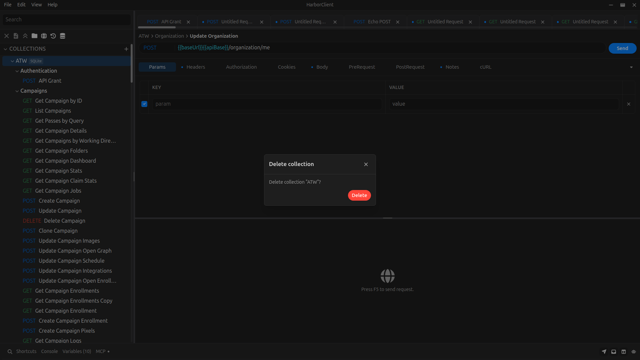 Delete collection confirmation
