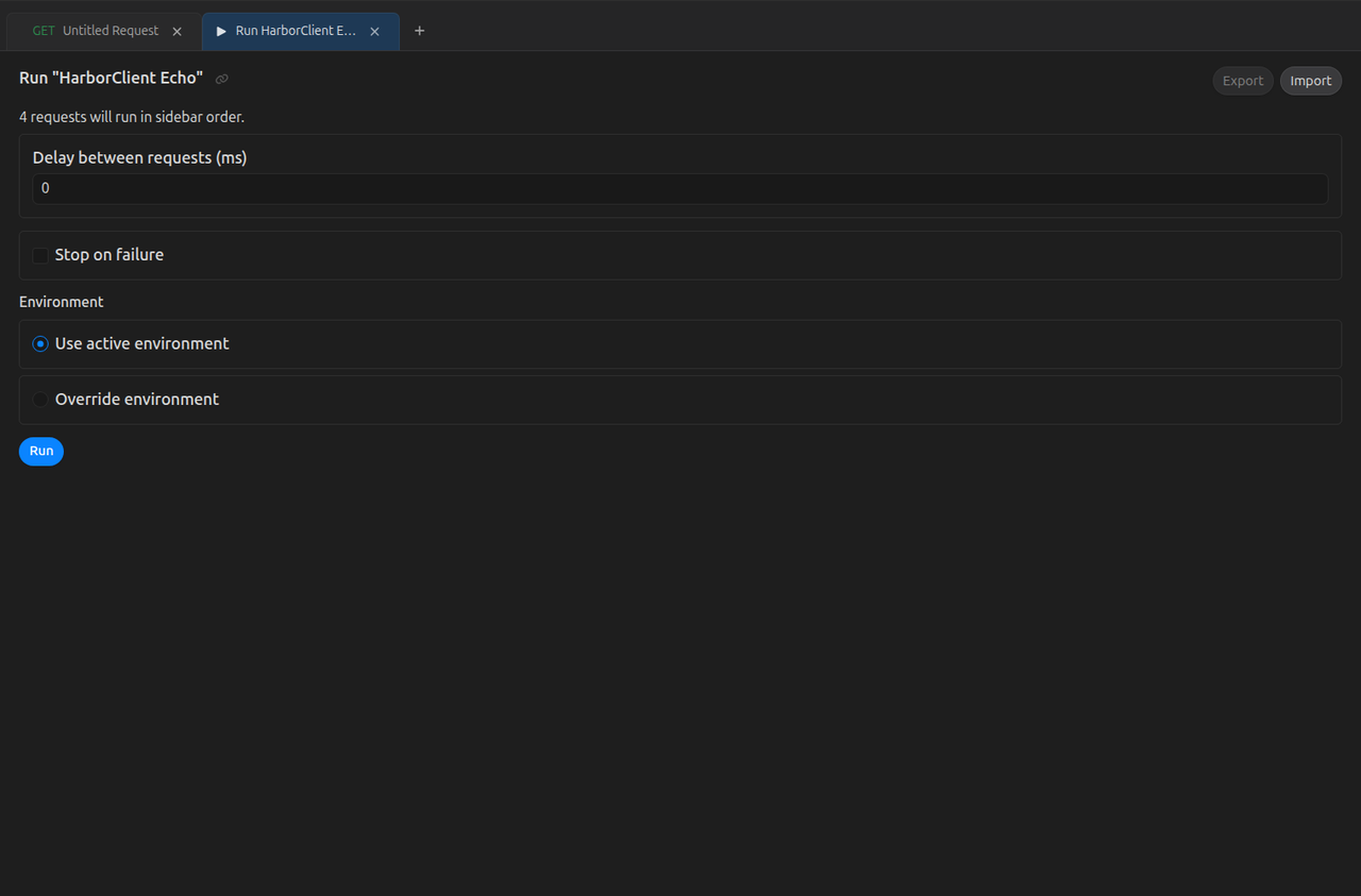 Collection runner configuration