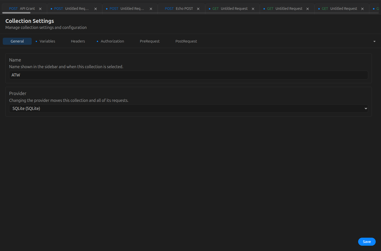Collection settings: General