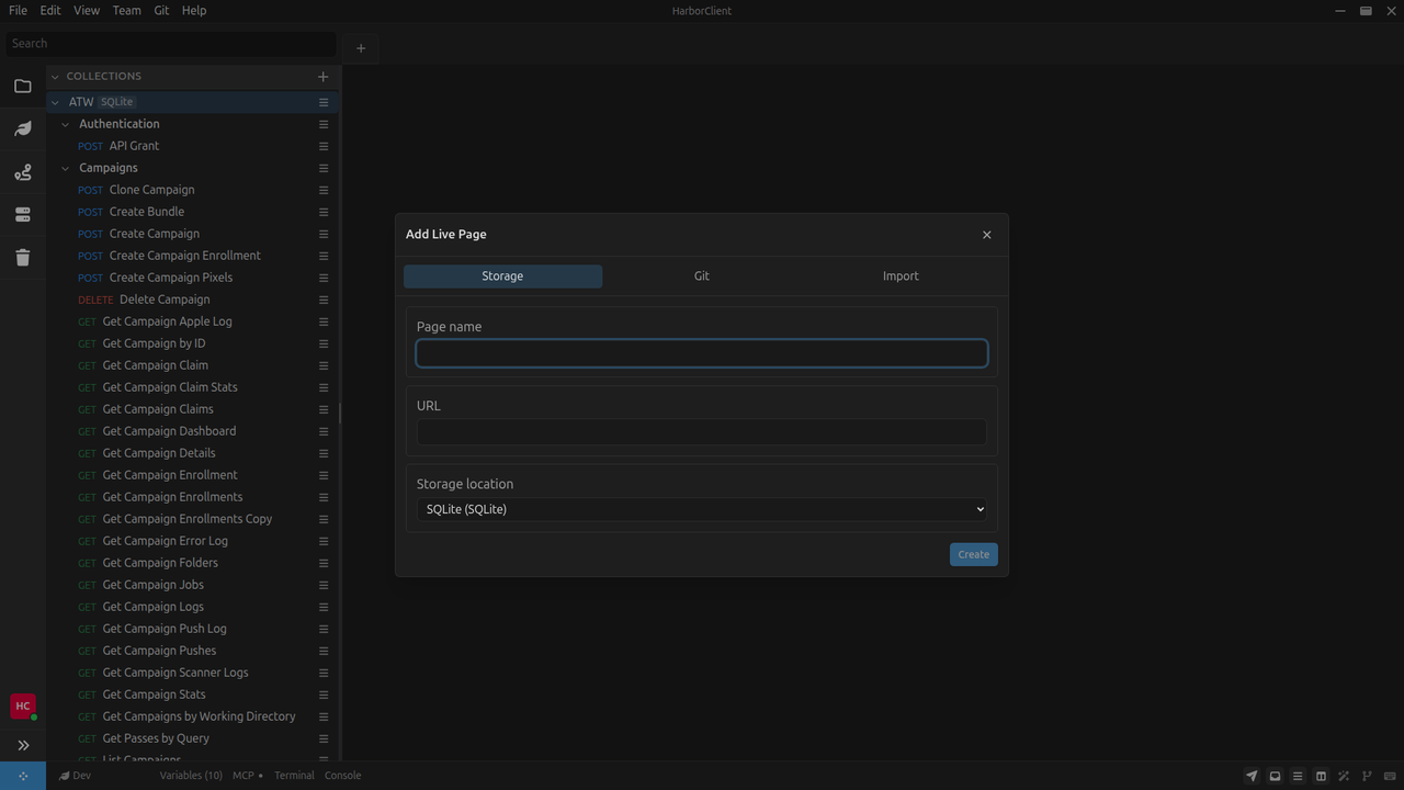 Add live page
