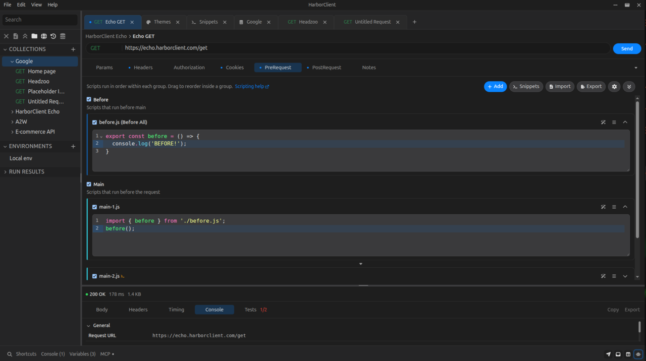 Request scripts