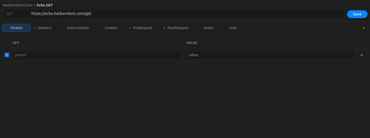 Request editor tabs