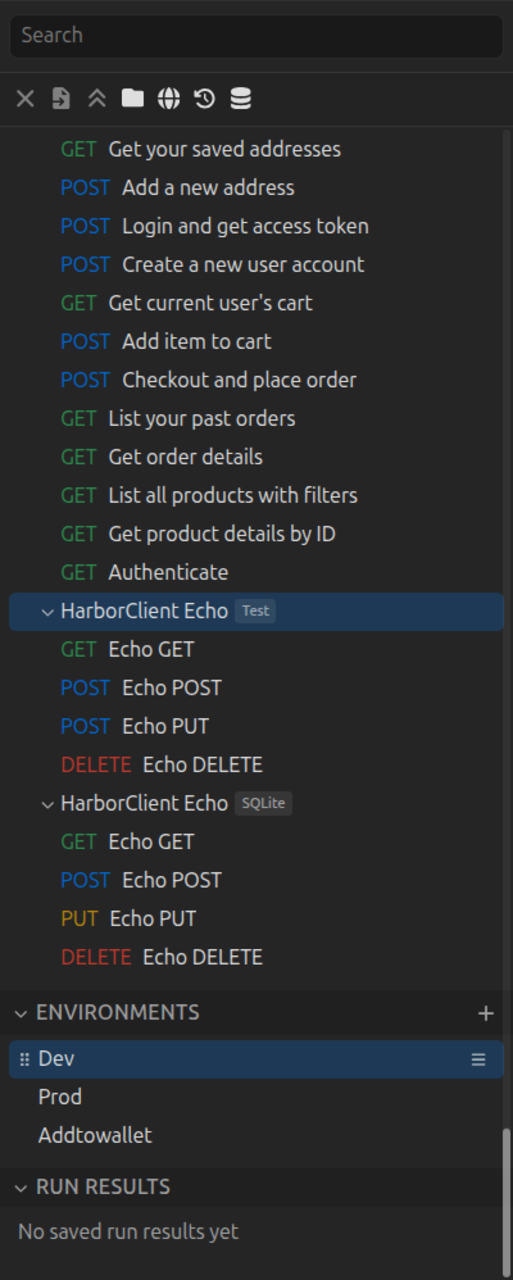 Environment selector