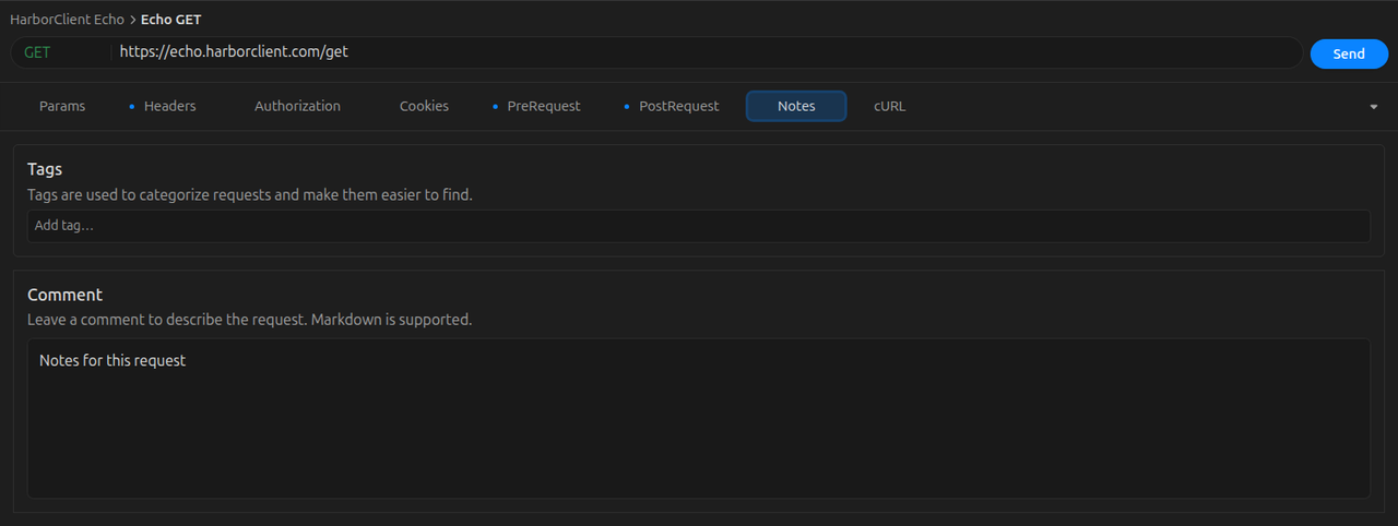 Request notes