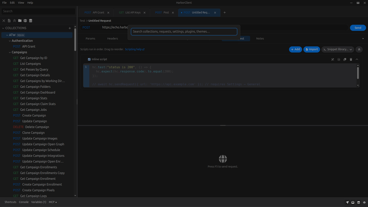 Action menu