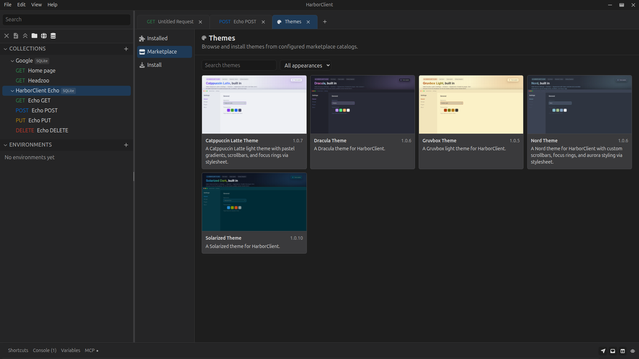 Themes marketplace