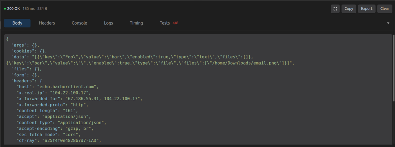 Screenshot of response editor