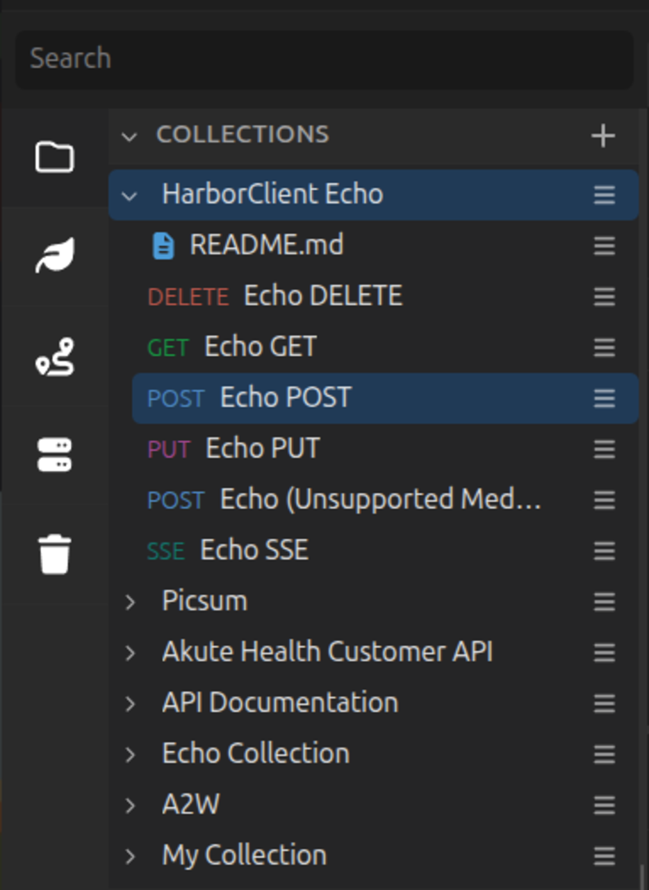 Screenshot of activity rail and collections sidebar
