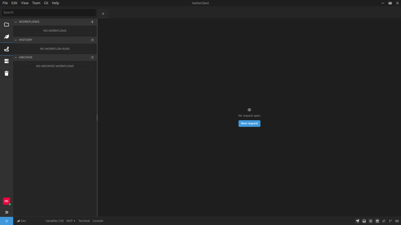Workflows sidebar