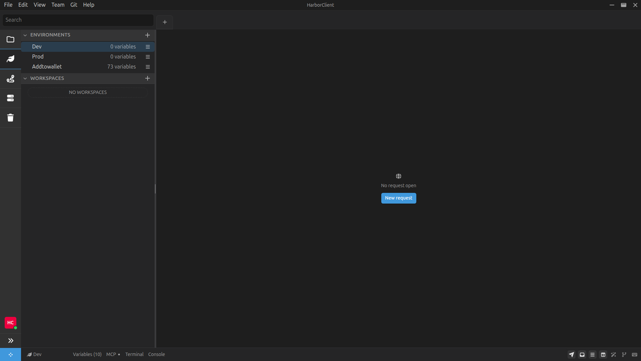 Workspaces sidebar